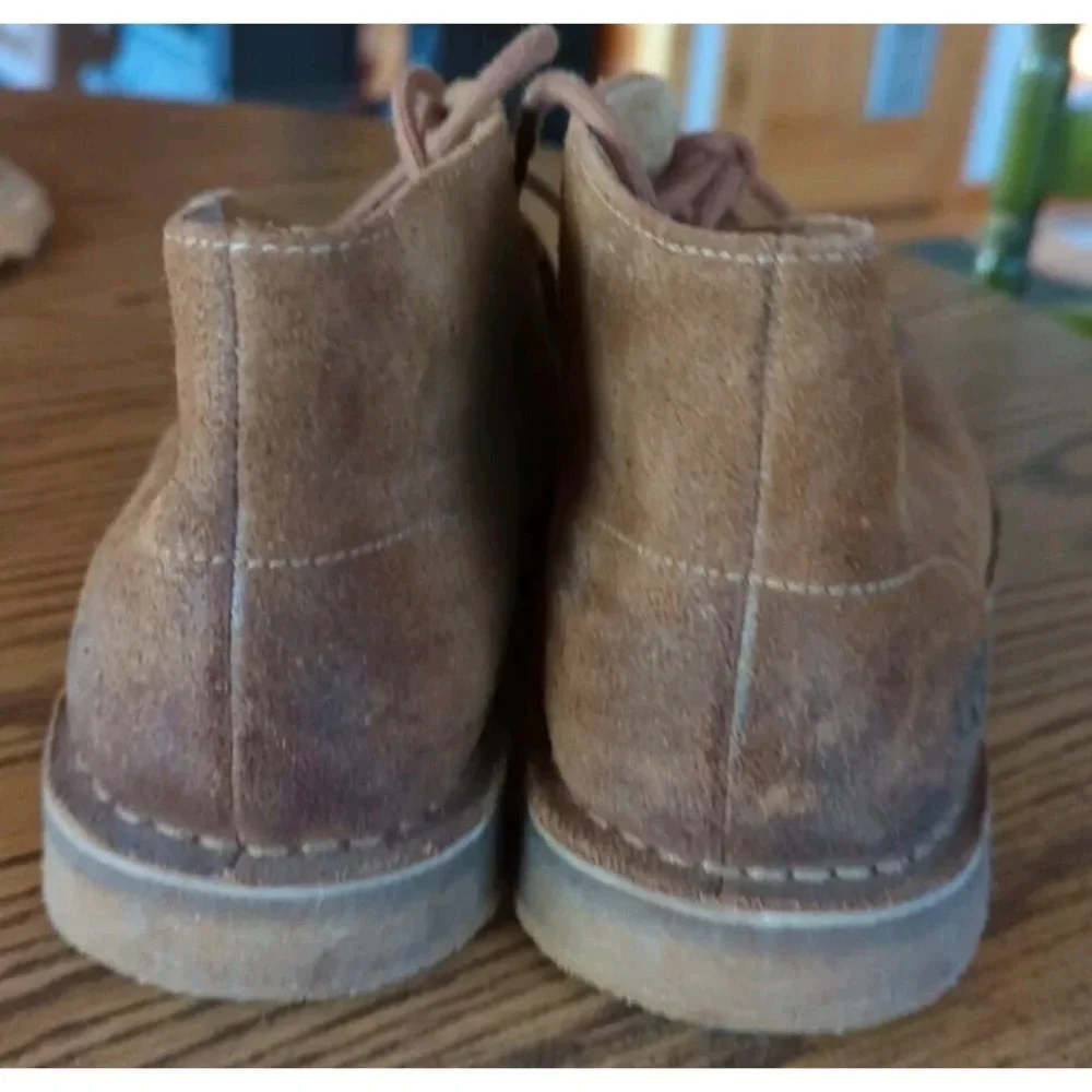 UGG Chestnut Brown Leather‎ Lace Up Ankle BOOTS Distressed 7.5 Mens